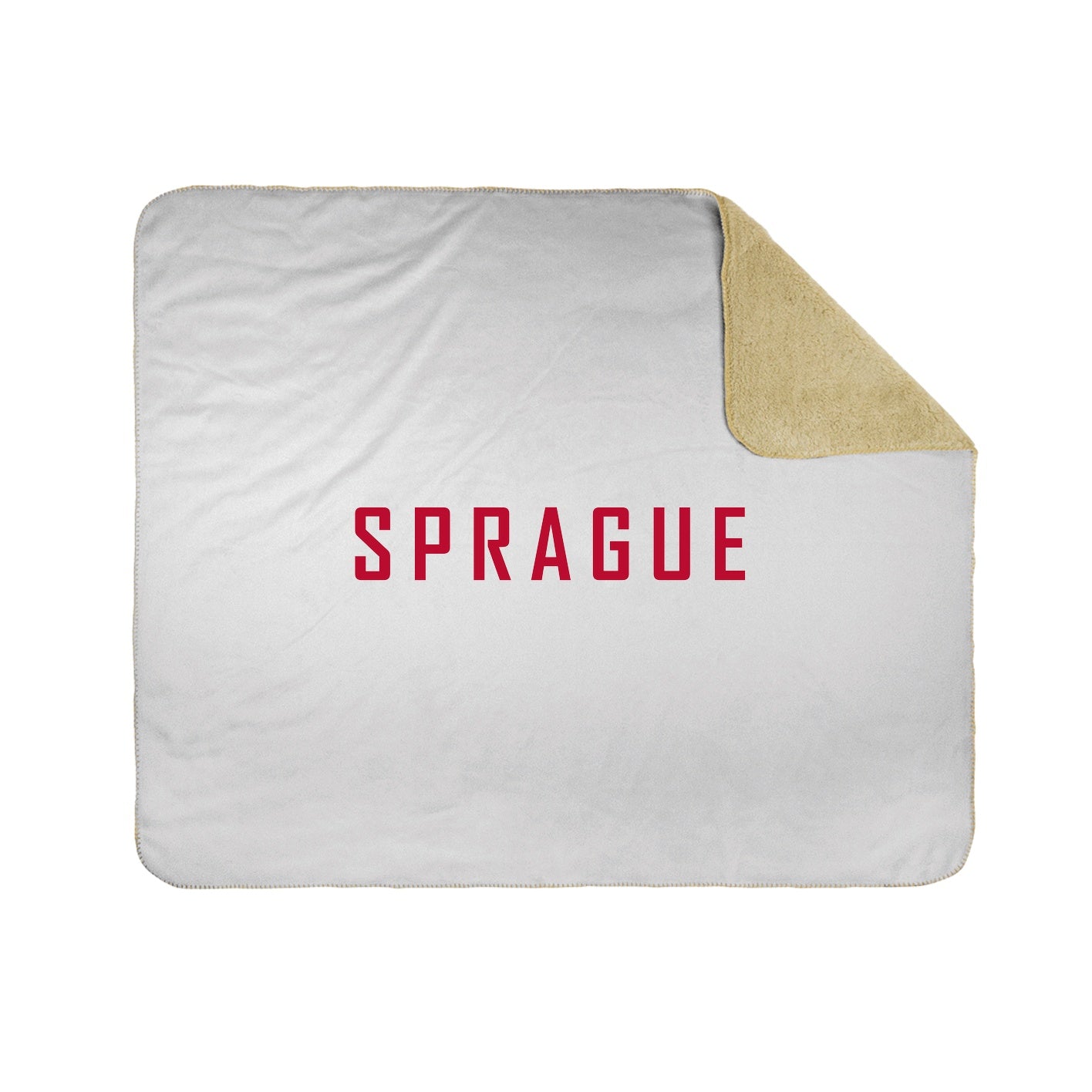 White 50x60 Sherpa Lined Throw Blanket