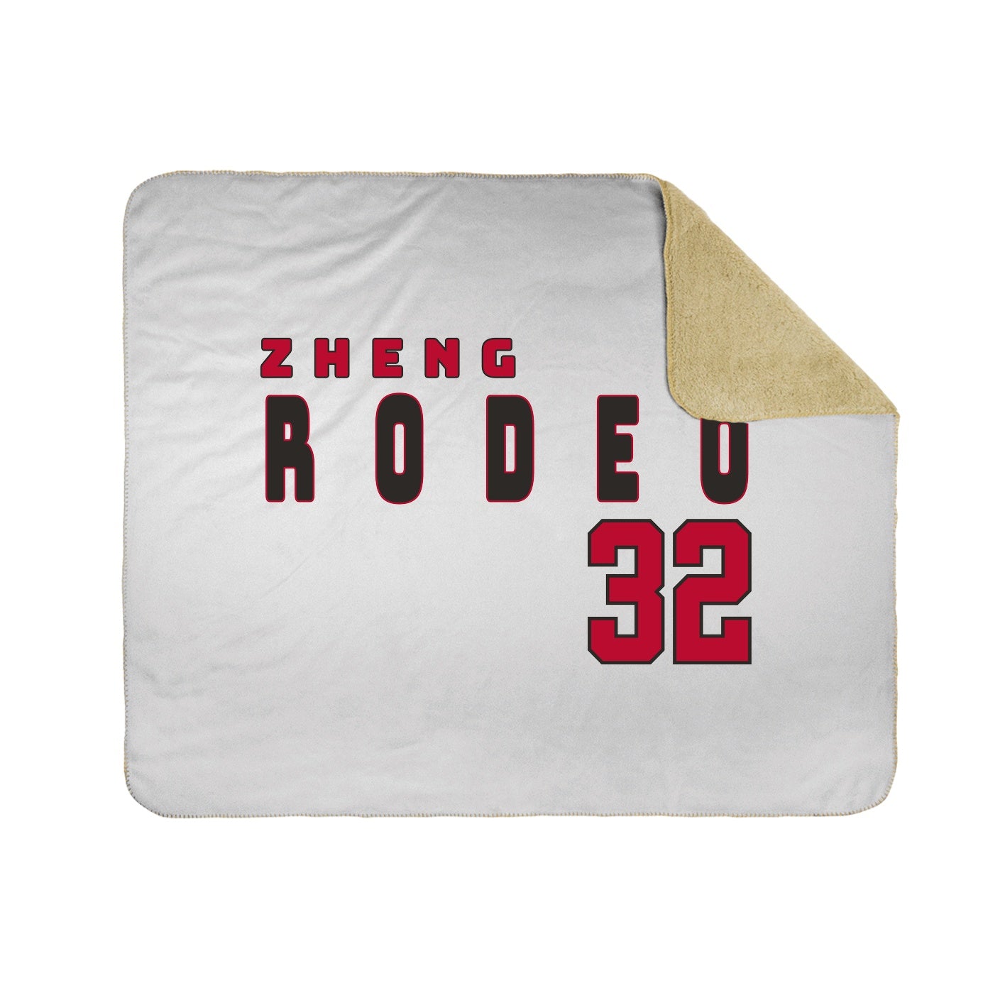 White 50x60 Sherpa Lined Throw Blanket