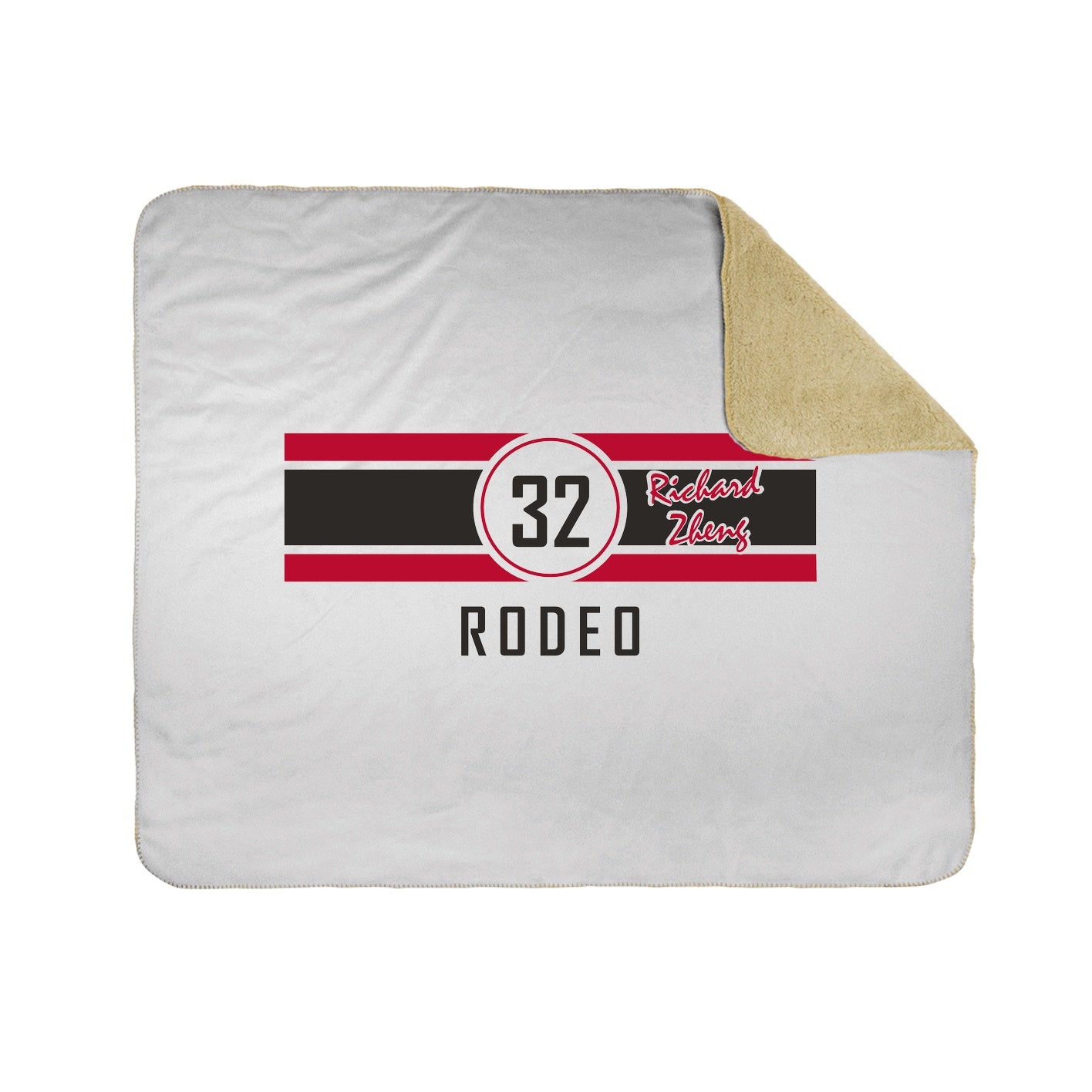 White 50x60 Sherpa Lined Throw Blanket