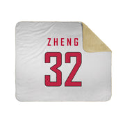 White 50x60 Sherpa Lined Throw Blanket