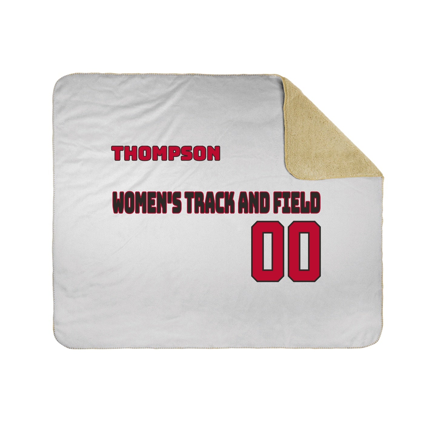 White 50x60 Sherpa Lined Throw Blanket